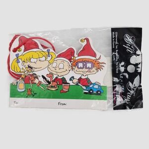 Vintage 1998 Rugrats Christmas Gift Tags 4ct Glitterwrap Nickelodeon Nicktoons